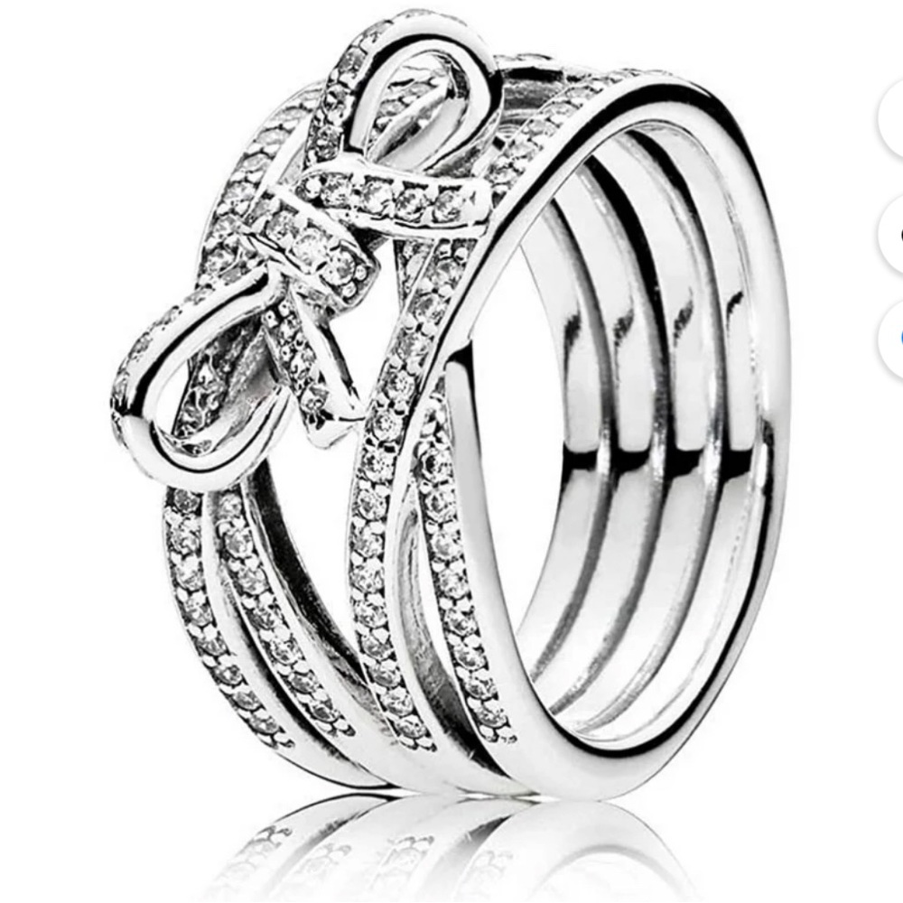 Pandora Silver Bow Ring